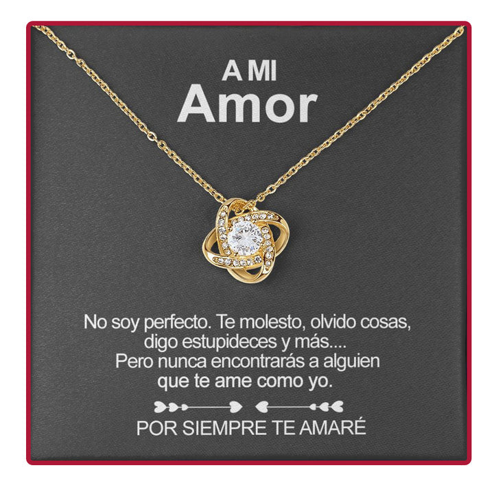 Collar de Oro Blanco - Con Rosa Real - A Mi Amor