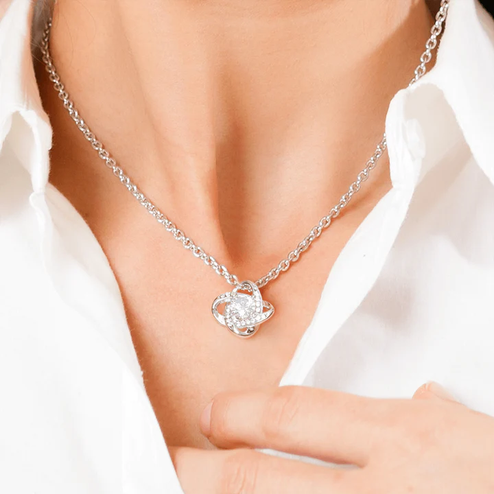 Collar de Oro Blanco - Con Rosa Real - A Mi Amor