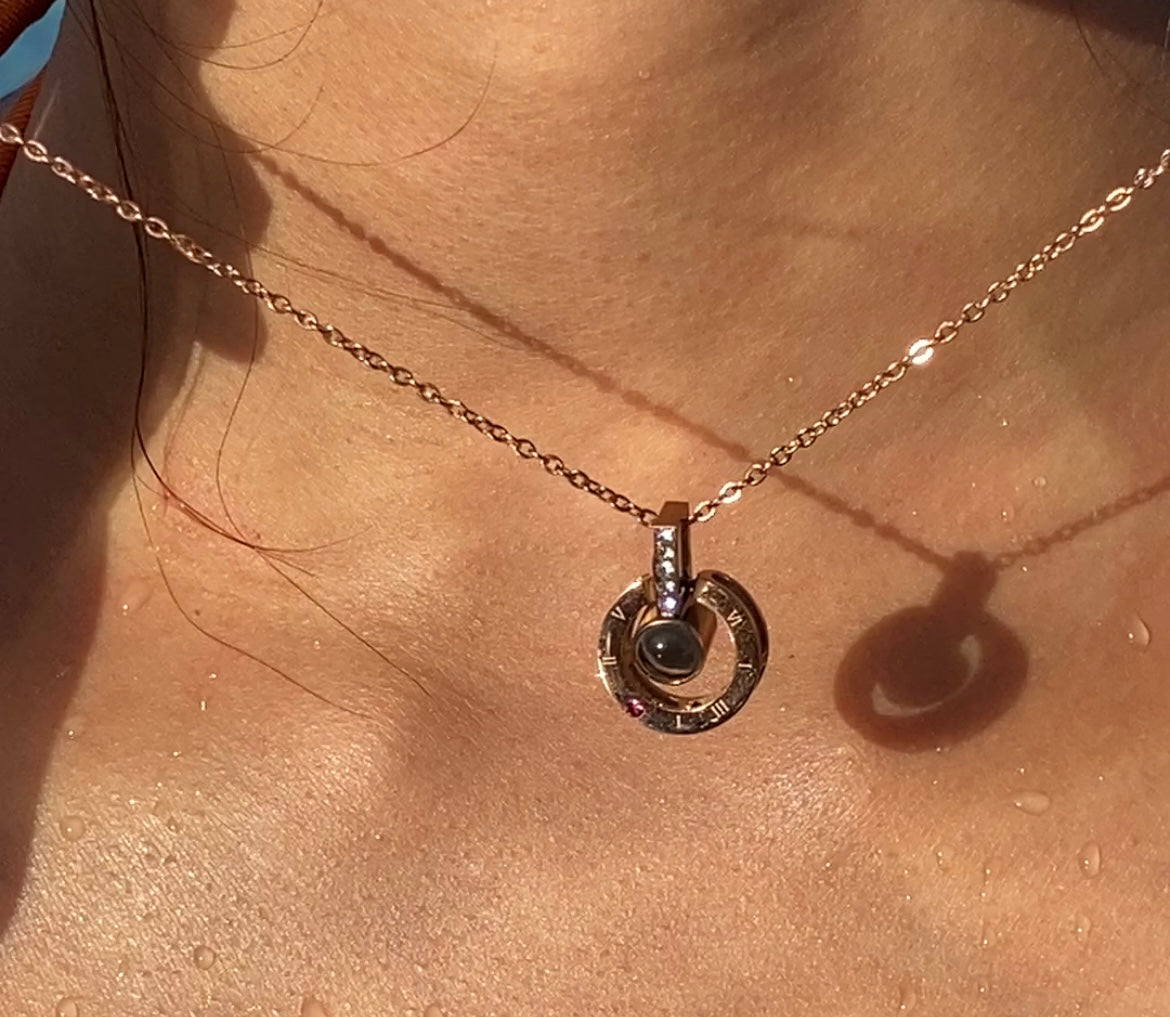 Genosos Collar Amor Eterno  + Caja De Rosas