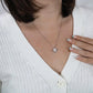 Collar de Oro Blanco - Con Rosa Real - A Mi Amor