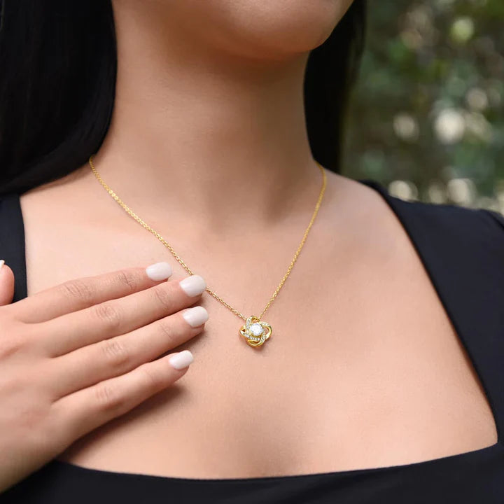 Collar de Oro Blanco - Con Rosa Real - A Mi Amor